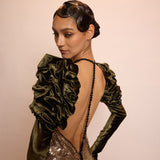 Gold Velvet Bloom Gown