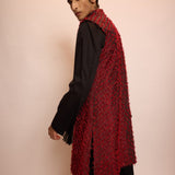 Wine Silk Sadri