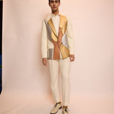 Cream Wool Leather Jacket