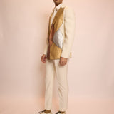 Cream Wool Leather Jacket