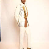 Cream Wool Leather Jacket