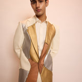 Cream Wool Leather Jacket