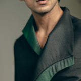 Midnight Green Drape Jacket