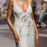 White Silk Chiffon Gown