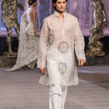 Ivory Thread Work Organza Kurta