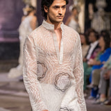 Ivory Thread Work Organza Kurta