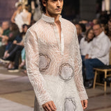 Ivory Thread Work Organza Kurta