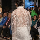 Ivory Thread Work Organza Kurta