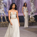 White Crystal Lehenga Set
