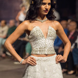 White Crystal Lehenga Set