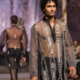 Grey Organza Short Kurta