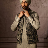 Grey Jacquard Gilet