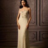 Ivory Silver Filigree Gown
