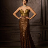 Bronze Sequin Gown