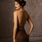 Bronze Sequin Gown