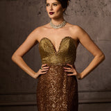 Bronze Sequin Gown