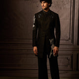 Dark Linen Embroidered Jacket