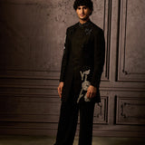Dark Linen Embroidered Jacket