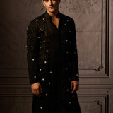 Midnight Jacquard Kurta