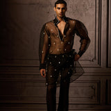 Sheer Black Organza Kurta