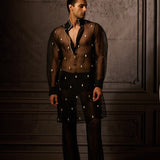 Sheer Black Organza Kurta