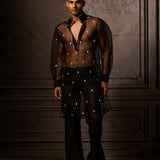 Sheer Black Organza Kurta