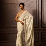 Pearl Silk Chiffon Sari