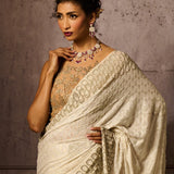 Pearl Silk Chiffon Sari