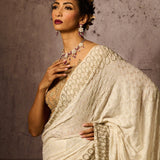 Pearl Silk Chiffon Sari