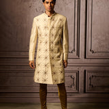 Gold Silk Beaded Sherwani