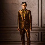Bronze Floral Silk Suit