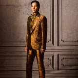 Bronze Floral Silk Suit