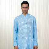Cotton Polka & Feather Print Short Kurta