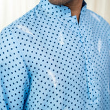 Cotton Polka & Feather Print Short Kurta