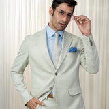 Linen Blend Single Breasted Two Button Suit